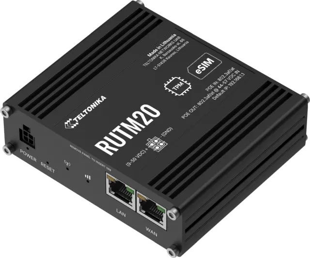 Teltonika RUTM20 Industrial 5G Wi-Fi Router, eSIM