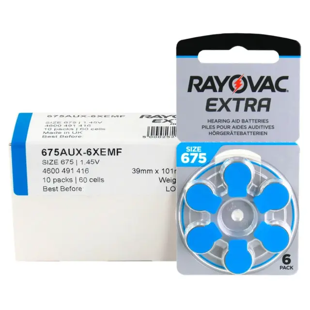 Rayovac Extra 675 μπαταρίες ακουστικών βαρηκοΐας 1.4V 60τμχ