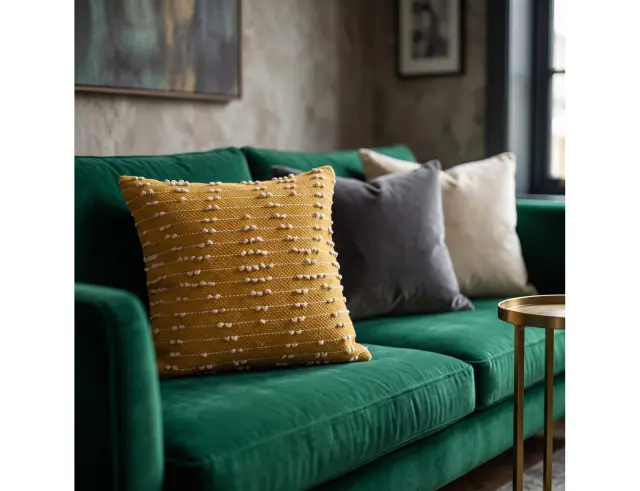 Διακοσμητικό Μαξιλάρι Home & Styling με ανάγλυφο σχέδιο και διαστάσεις 45x45cm - Yellow A35823040