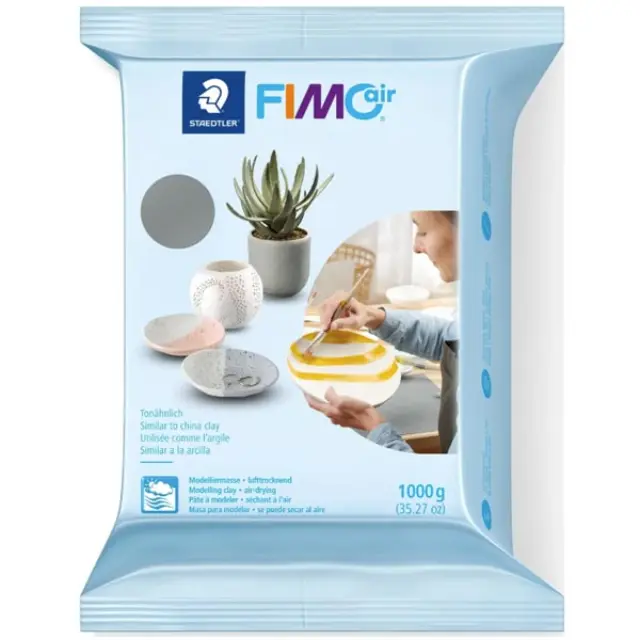 Πηλός Αυτοξηραινόμενος Staedtler FIMO Air Basic - Grey - 1Kg