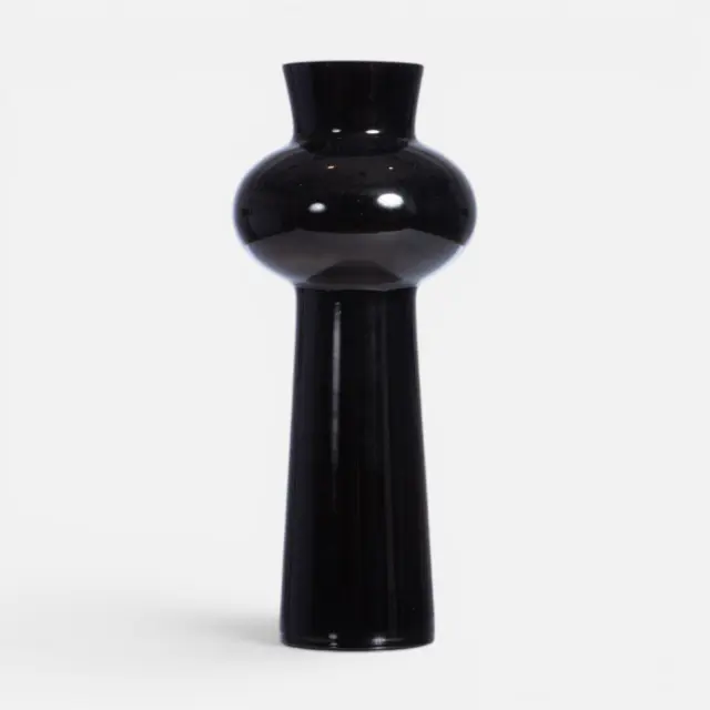 Nef-Nef Homeware Βαζάκι Γυάλινο Διακοσμητικό Diple 12x28,5 Μαύρο