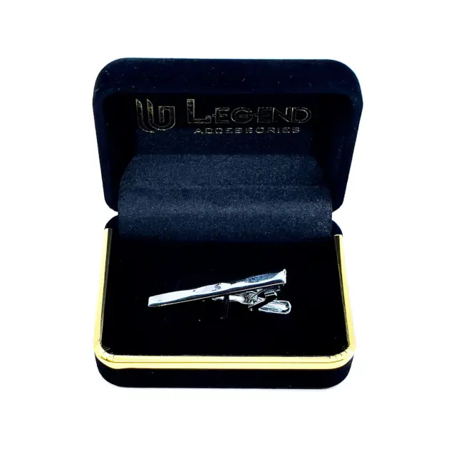Σχεδιαστικό Ασημί Κλιπ Γραβάτας 4,5 cm – LGTC-23