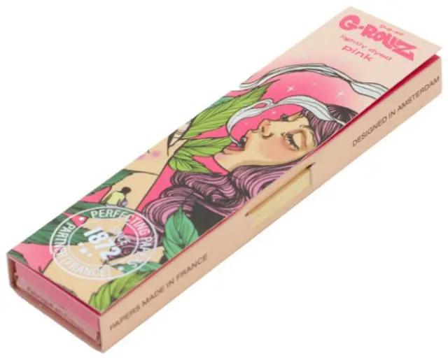 G-Rollz Χαρτάκια Pink (Mushroom Lady) - King Size Slim 50φ. με Τζιβάνα 3