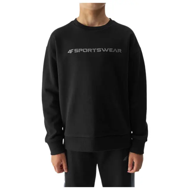 4F Sweatshirt Black LS 4FJWAW24TSWSM1224-20S - 140