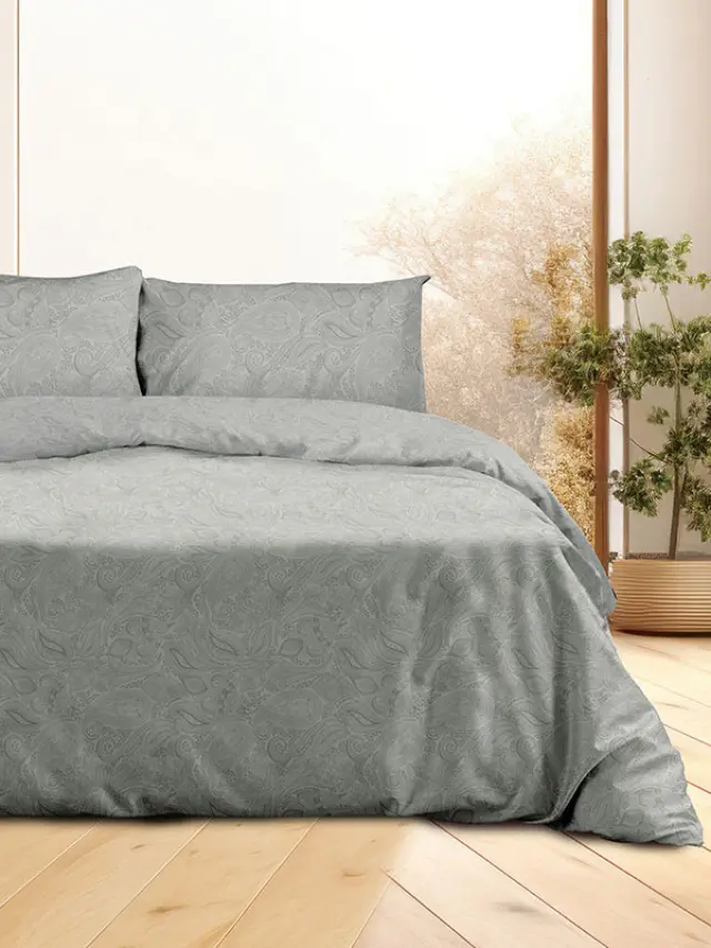 Σετ Σεντόνια Φανελένια Sunshine Home 2040 Grey Μονό 160x260 2