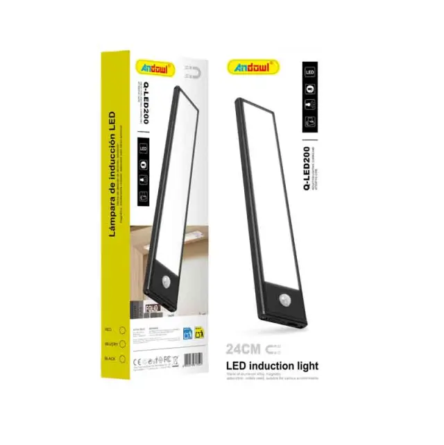 Andowl LED Φωτιστικό Ντουλαπιού με Αισθητήρα Κίνησης 24cm Q-LED200 - USB Rechargeable LED Induction Light 0751138