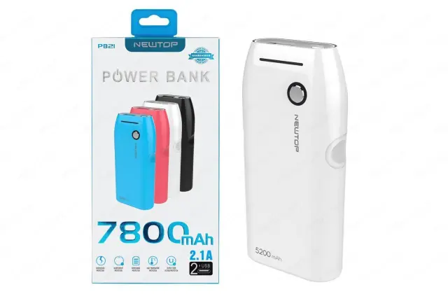 NEWTOP Powerbank PB21 7800mAh ΛΕΥΚΟ