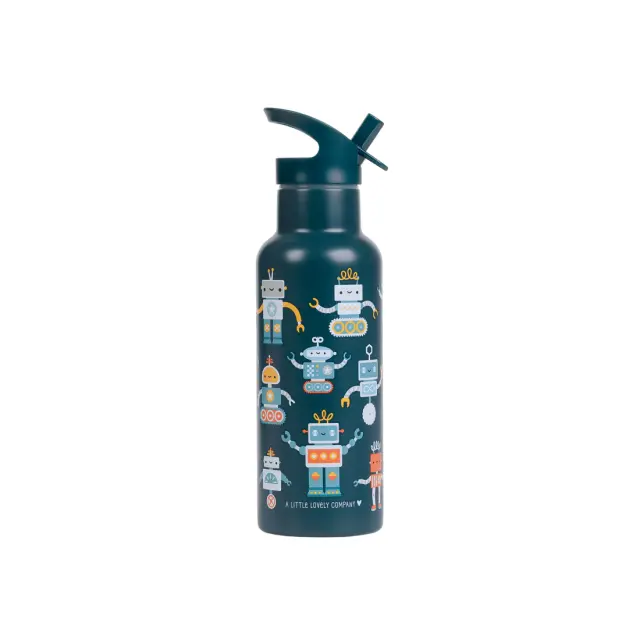 Παγούρι Ανοξείδωτο Διπλό Τοίχωμα Α Little Lovely Company XL Robots 500ml DBSXRO104