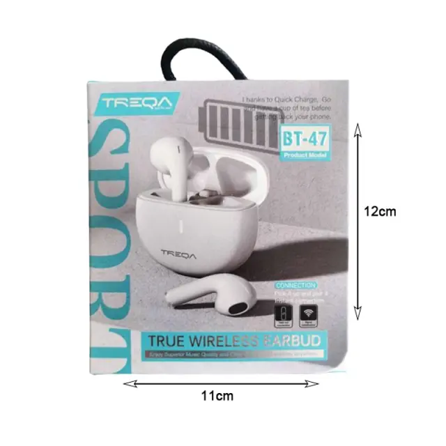 Treqa In-ear Bluetooth 5.0 Handsfree Ακουστικά και Θήκη Φόρτισης BT-47 - True Wireless Earbud 017129 2