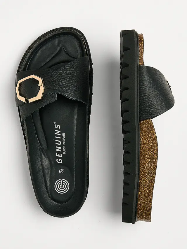 Genuins Πέδιλα Γυναικείο δέρμα Μαύρο GEN/MATILDA G106514 BLACK 3