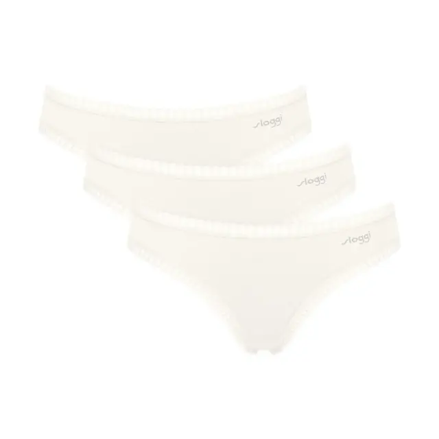 Sloggi Γυναικείο Slip GO Crush Mini - Τριπλό Πακέτο, Χρώμα Silk White