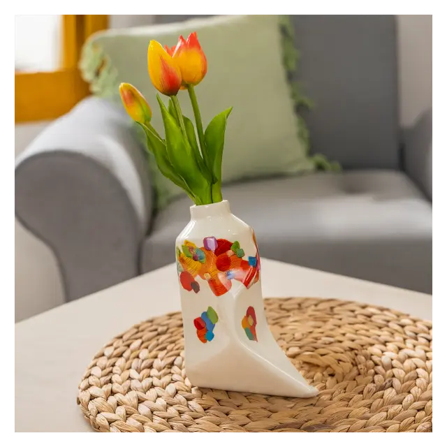 Pylones Βάζο πορσελάνης / Grand Vase: Art Floral (2 σχέδια) - Λευκό 2