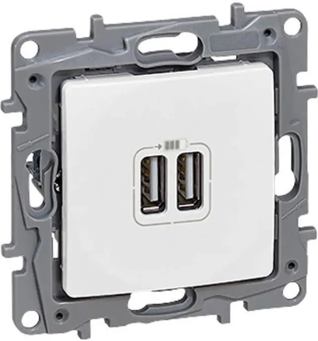 NILOE 2 USB CHARGER A+A 3A 15W WHITE