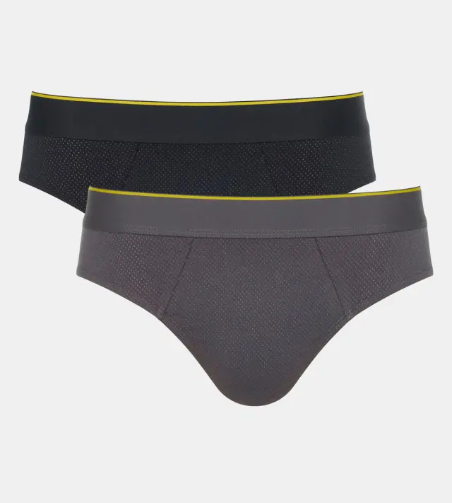 Sloggi Men Σλιπ Ever Airy Brief Συνδυασμός Γκρι-Μαύρο 2-Pack