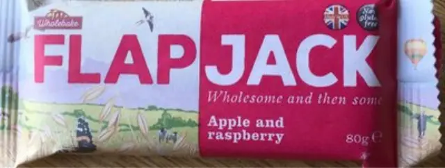 Wholebake Μπάρα Βρώμης / Flapjack με Apple & Raspberry 80gr