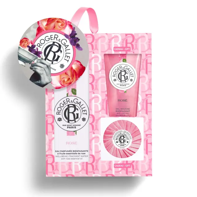 Roger & Gallet Rose Ρόδο Σετ Αρωματικής Περιποίησης με Eau Parfumée 100ml, Αφρόλουτρο 50ml & Σαπούνι 50g, 3τμχ