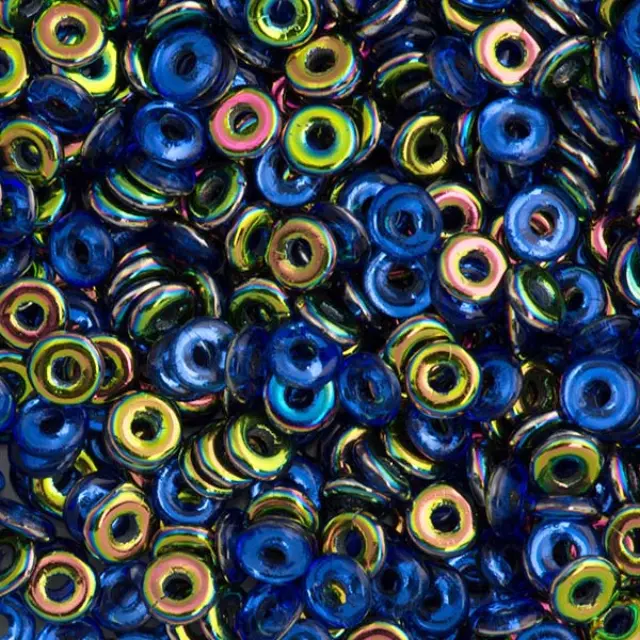 Χάντρα Czech O Beads 3.8mm - Sapphire Vitrail ~7gr