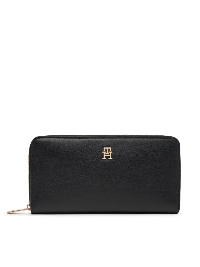 Tommy Hilfiger Γυναικείο Μεγάλο Πορτοφόλι Th Icon Lrg Za Μαύρο