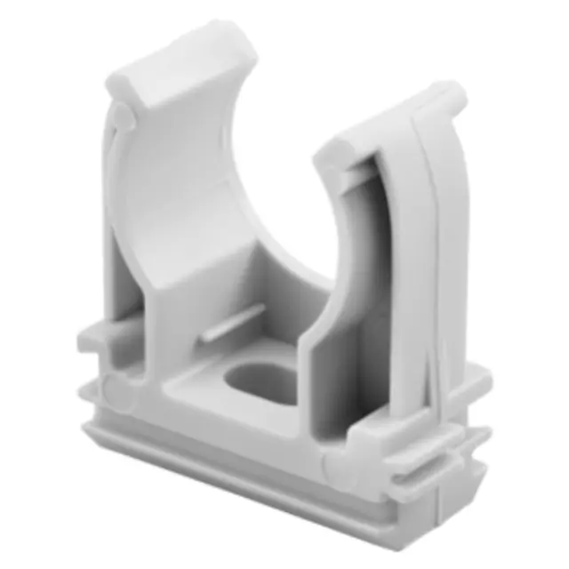 SHOCKPROOF POLYMER SADDLE SNAP CLIP - FOR EXTERNAL CONDUITS Ø 16MM - GREY RAL 7035