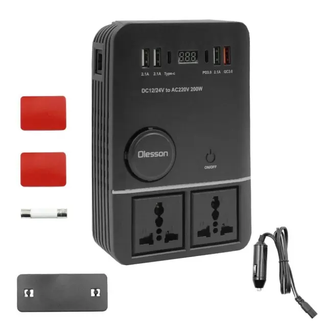 Olesson Μετασχηματιστής-Power Inverter αυτοκινήτου - 150W - 12VDC to 220VAC - 4xUSB