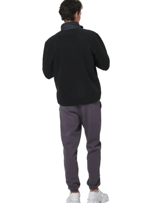 Body ActionΦούτερ Fleece με Κουκούλα Μαύρο - XL 2