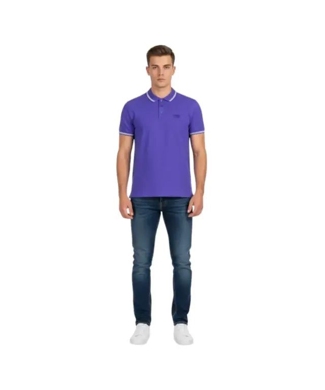 Cavalli Class - Ανδρική Μπλούζα Κοντομάνικη Polo Πικέ QXT64XKB002-04551 Μωβ