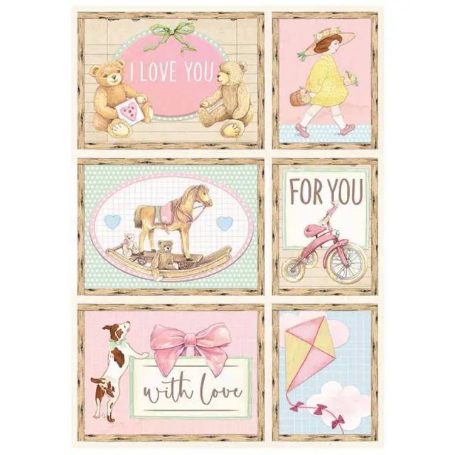 Ριζόχαρτο Stamperia 21x29cm, DayDream, Cards rose