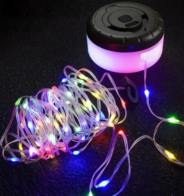 Επαναφορτιζόμενη λάμπα LED με γιρλάντα φωτισμού – String Light - YD2314 - 272543 - RGB 2