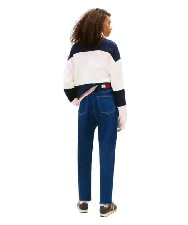 Tommy Hilfiger - Γυναικείο Ψηλόμεσο Παντελόνι Τζιν Uh Tpr Mom Fit DW0DW22446-1BK Μπλε 3