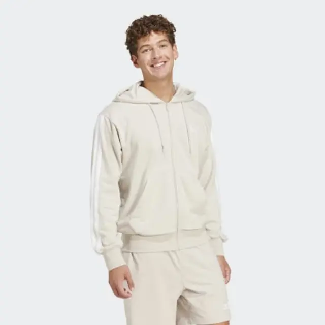 Adidas Essentials 3-Stripes French Terry Full-Zip Hoodie JE6340 - M 3