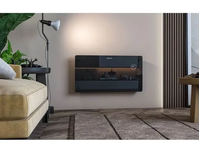 Κονβέκτορας Olimpia Splendid Caleo Glass με Wi-Fi, ισχύ 2000W και 2 επίπεδα θέρμανσης - Black