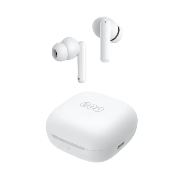 QCY T13 ANC White - TWS 10mm Dynamic Driver, 4-mic 28dB ANC, Bluetooth 5.3, 7hr-30hr, 75ms latency 2