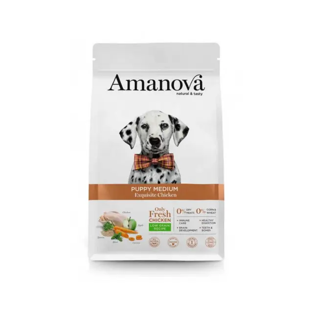 Amanova Low Grain Puppy Medium Exquisite Chicken 12Kg Μονόχρωμο