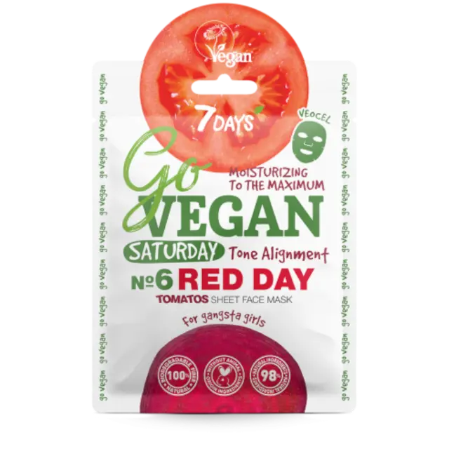 7DAYS GoVegan Saturday Sheet Mask Red Day 25g