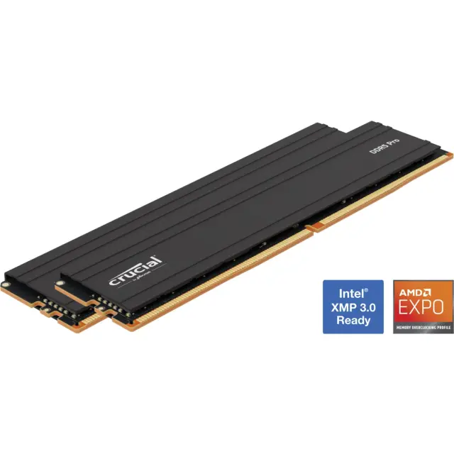Crucial DIMM 96 GB DDR5-5600 (2x 48 GB) Dual-Kit (black, CP2K48G56C46U5, Pro, INTEL XMP, AMD EXPO)