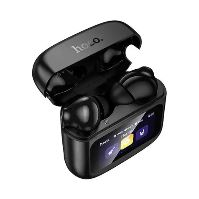 Hoco EQ14 Cool Color In-ear Bluetooth Handsfree Ακουστικά με Θήκη Φόρτισης Μαύρα 2