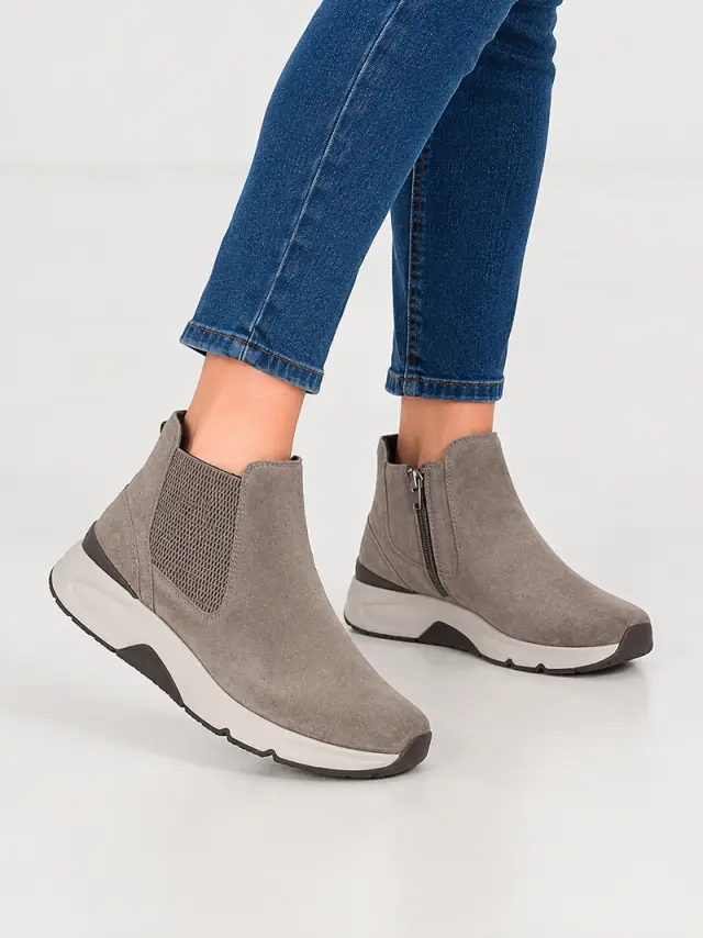 Gabor Μποτάκια Γυναικείο δέρμα Nubuck Γκρί GAB/96881 001-MOHAIR 2