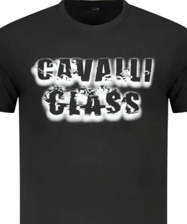 Cavalli Class - Ανδρική Μπλούζα T-Shirt Κοντομάνικη Regular Fit TXT61CJD060-05051 Μαύρο 3