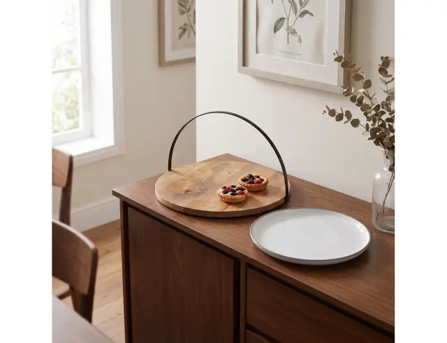 Δίσκος Σερβιρίσματος Home & Styling από Ξύλο Mango, με λαβή και διαστάσεις 28x28x1.8cm A53400080