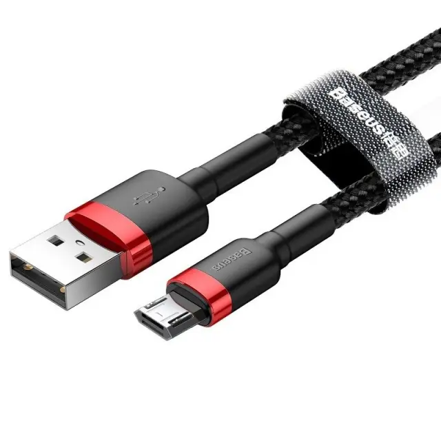 Baseus Cafule Braided USB 2.0 to micro USB Cable Μαύρο 1m (CAMKLF-B91) (BASCAMKLFB91) 2
