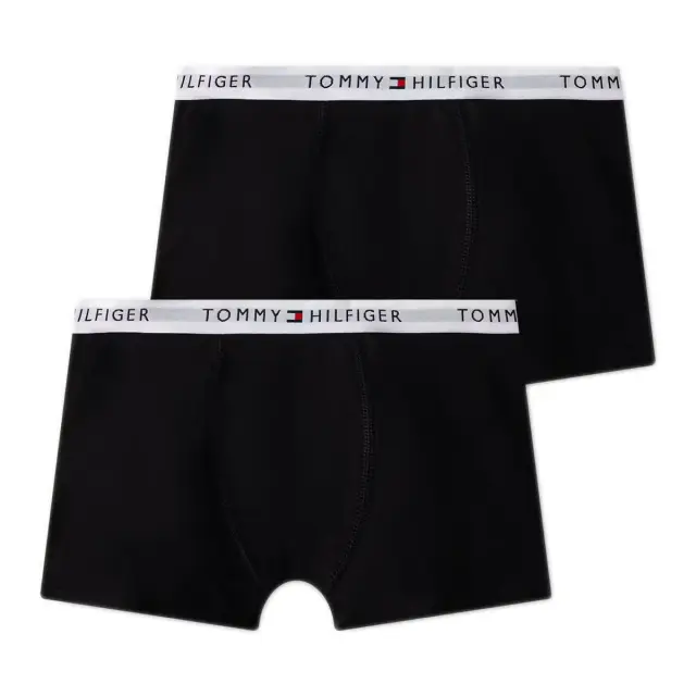 Tommy Hilfiger Παιδικό Boxer Αγόρι Signature Logo Waistband - Διπλό Πακέτο, Χρώμα Μαύρο-Μαύρο