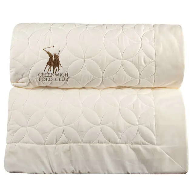 Κουβερλί 240x250 King Size Classic Greenwich Polo Club 2358 Ecru 100% Microfiber 3