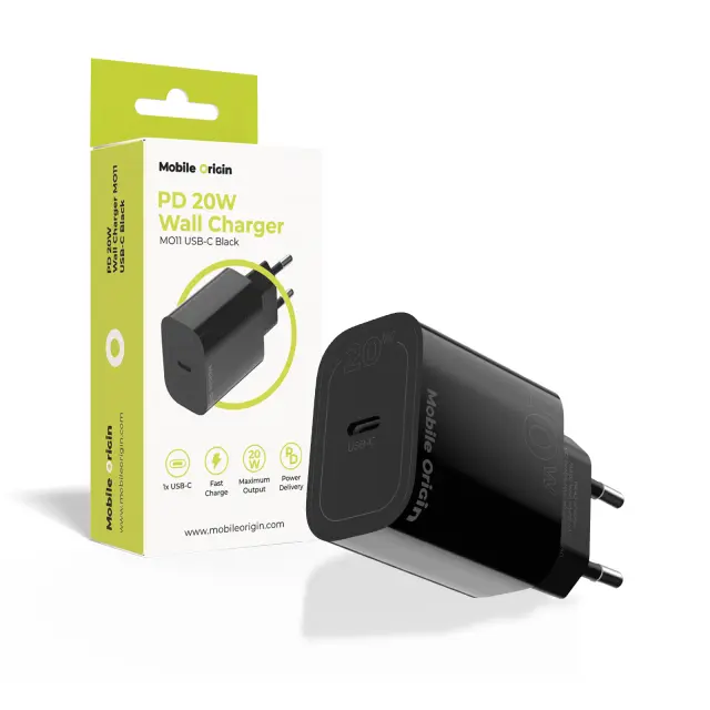 Mobile Origin PD20W Wall Charger MO11, black, 1 USB-C