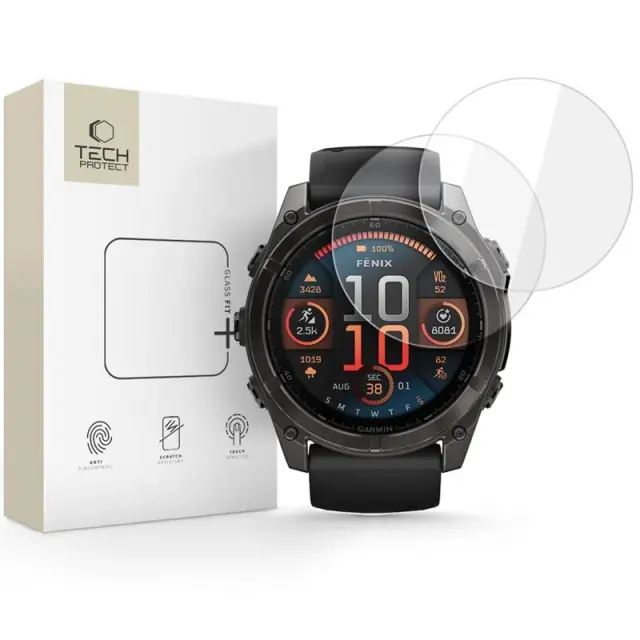 Tech-protect Glass Fit+ 2-pack Garmin Fenix 8 / 8 Pro (51 Mm) Clear