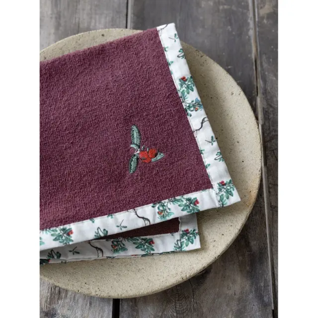 Πετσέτα Κουζίνας 40x40 Nima Cranberry Love 100% βαμβακερό