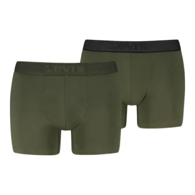 Levi's Ανδρικό Boxer Twill Waistband Brief - Διπλό Πακέτο, Χρώμα Χακί - XL