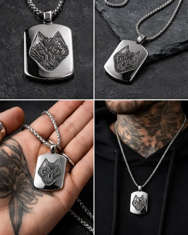 Ghetto Stainless Steel Wolf Pendant Necklace | Unisex 2