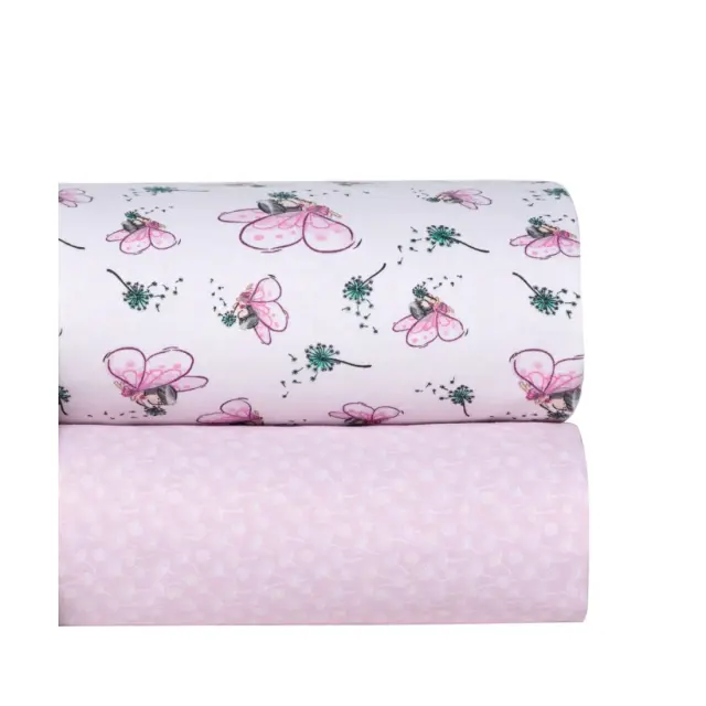 Σετ Σεντόνια Λίκνου 2 Τεμαχίων Kentia Alima White-Pink-Green 70x120 2