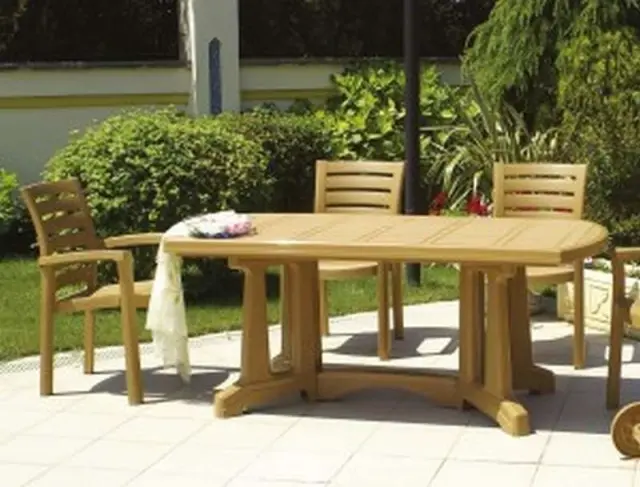 Πολυθρόνα Στοιβαζόμενη MARINA Teak Πλαστικό 58x50x90cm 2