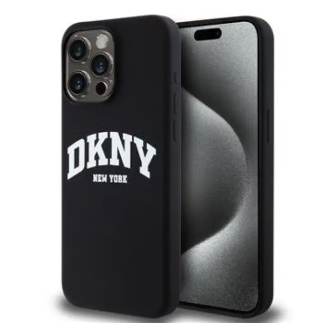 DKNY Liquid Silicone Arch Logo MagSafe Case for iPhone 14 Pro Max Black